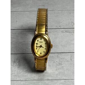 Pulsar Watch Womens Stainless Gold Steel Stretch Water Resist Luminescent Quartz